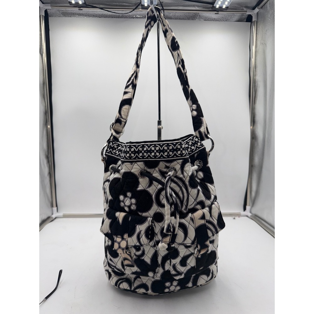 Vera Bradley Retired Night and Day Quilted Cotton Drawstring Bucket Bag